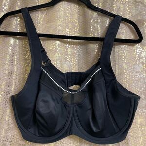 Bendon Sport Extreme Out Underwired Sports Bra Black/Silver 38DD NWOT